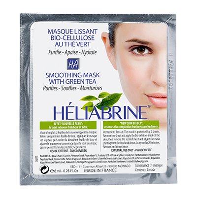 Heliabrine Bio cellulose smoothing mask with Green Tea Маска с зелёным чаем, 8 мл