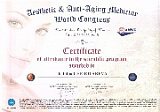 Сертификат Юлии Чеботаревой, участнику научной программы - Aesthetic and Anti-aging medicine world congress (Monte-Carlo)