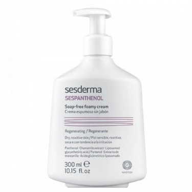 Sesderma SESPANTHENOL Soap-free foamy cream – Крем-пенка для умывания восстанавливающая, 300 мл