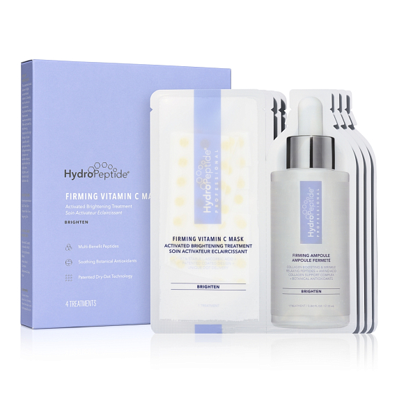 HydroPeptide Firming Vitamin C Mask Уплотняющая и осветляющая маска со стабильной формой витамина С, 4 шт