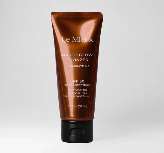 Le Mieux Naked Glow Bronzer tube Гелевый бронзатор для лица с пептидами SPF50, 50 мл