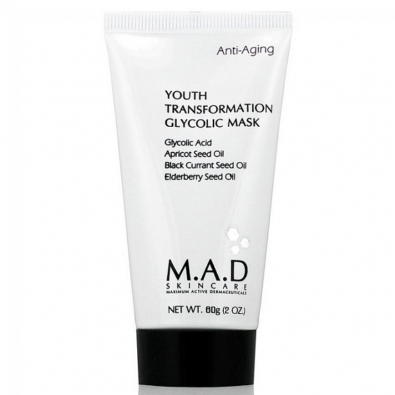 M.a.d Anti-Aging Youth Transformation Glycolic Mask Омолаживающая маска с гликолевой кислотой, 60 г