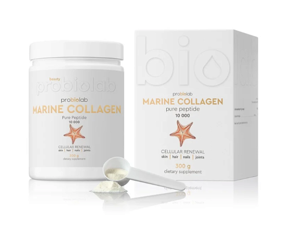  Probiolab Marine Collagen (fish) Powder Pure Peptide Морской Коллаген (рыбий) порошок Чистые пептиды, 300 гр