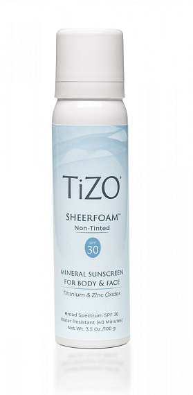 TIZO SheerFoam SPF-30 Non-Tinted Спрей солнцезащитный для лица и тела, 100 мл