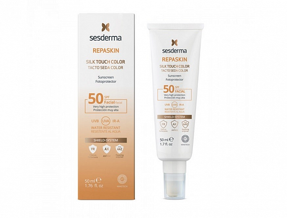 Sesderma REPASKIN SILK TOUCH COLOUR Facial sunscreen SPF 50 Средство солнцезащитное с тонирующим эффектом для лица, 50 мл