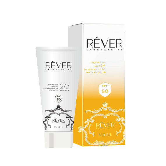 Rever 27.7 PROTECTION EXRÊME Protezione extrema 50+ zone delicate Экстраделикатный солнцезащитный крем SPF 50+, 15 мл