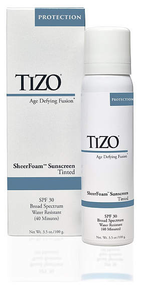 TIZO SheerFoam SPF-30 Tinted Спрей солнцезащитный для лица и тела, 100 мл