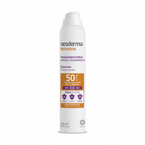 Sesderma REPASKIN TRANSPARENT SPRAY Body sunscreen SPF 50 – Спрей солнцезащитный прозрачный для тела СЗФ 50, 200 мл (Aerosol)