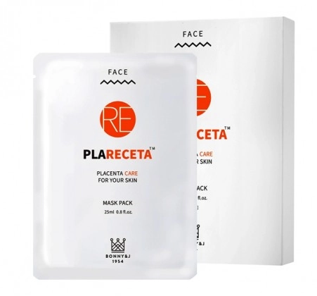PlaReceta Mask Маска плацентарная для интенсивного омоложения и восстановления кожи, 5 шт* 25 мл