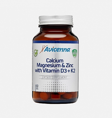 AVICENNA Ca Mg & Zinc with Vitamin D3 + K2 Кальций Магний Цинк Д3 и К2, 60 капс.