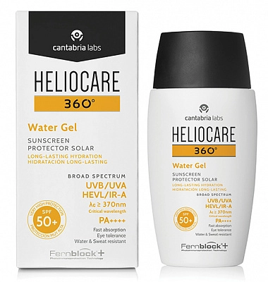 Heliocare 360º Water Gel Sunscreen Spf 50+ Cantabria Labs Солнцезащитный Увлажняющий Гель-Флюид, 50 мл