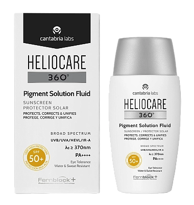 Heliocare 360° Pigment Solution Fluid Sunscreen (Cantabria Labs) – Солнцезащитный флюид «защита от пигментации» СЗФ 50+, 50 мл