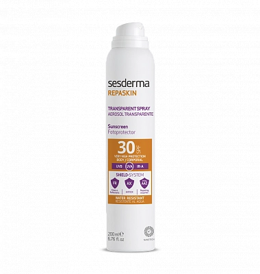 Sesderma REPASKIN TRANSPARENT SPRAY Body sunscreen SPF 30 – Спрей солнцезащитный прозрачный для тела СЗФ 30, 200 мл (Aerosol)