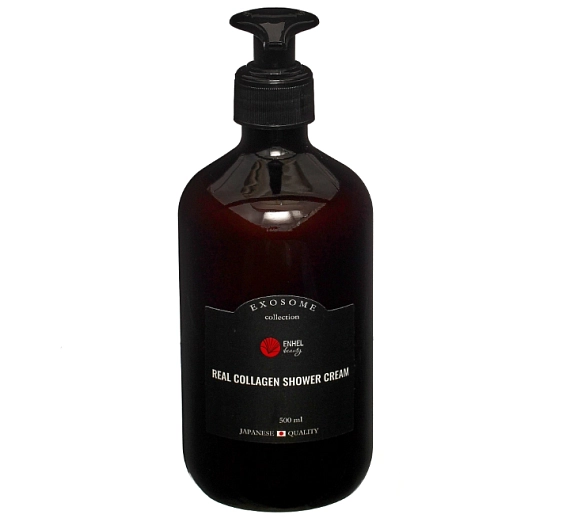 Enhel Beauty Real collagen shower cream Коллагеновый гель-крем для душа коллекция с экзосомами - молекулами молодости, 500 гр