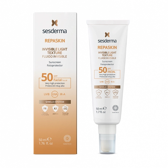 Sesderma Repaskin Invisible Light Texture Facial sunscreen Spf50 – Средство Солнцезащитное Сверхлегкое Для Лица Сзф50, 50 Мл