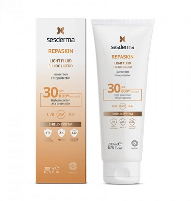 Sesderma REPASKIN LIGHT FLUID Body sunscreen SPF 30 Флюид нежный солнцезащитный  для тела, 200 мл