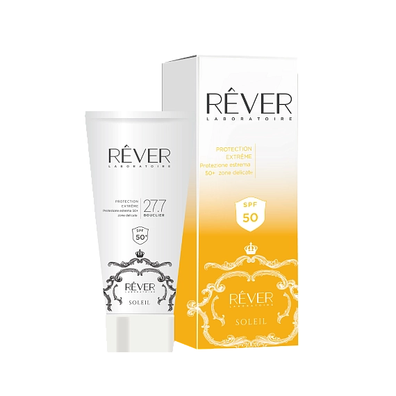 Rever 27.7 PROTECTION EXRÊME Protezione extrema 50+ zone delicate Экстраделикатный солнцезащитный крем SPF 50+, 15 мл