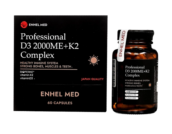 Enhel Med Витаминный комплекс D3 + K2 с биоперином, 60 капс