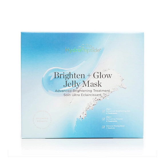 HydroPeptide Brighten & Glow Jelly Mask Двухфазная маска-желе для непревзойденного увлажнения, сияния и выравнивания тона кожи, 4 шт