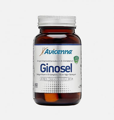 AVICENNA Ginosel Гиносел (гинко билоба, селен, омега-3 и комплекс витаминов В), 60 капс.