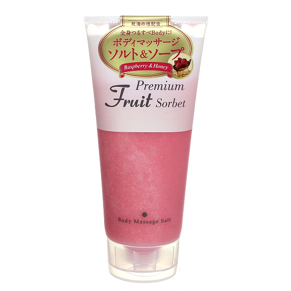 ENHEL FRUITS MASSACE SALT Скраб-щербет для тела с солью Тихого океана, малиной и медом, 500 мл