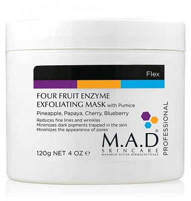 M.a.d Anti-Aging Four Fruit Enzyme Exfoliating Mask Энзимная мультифруктовая маска «Super Polish»  pH3.0, 120 гр